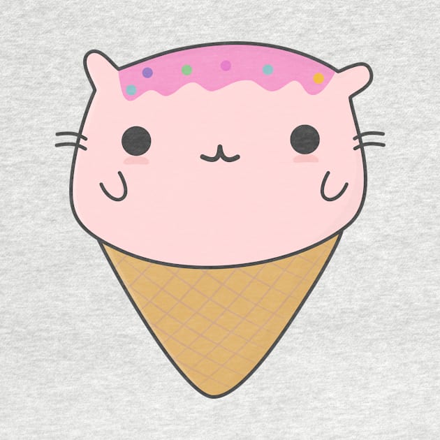 Cute Cat Ice Cream T-Shirt by happinessinatee